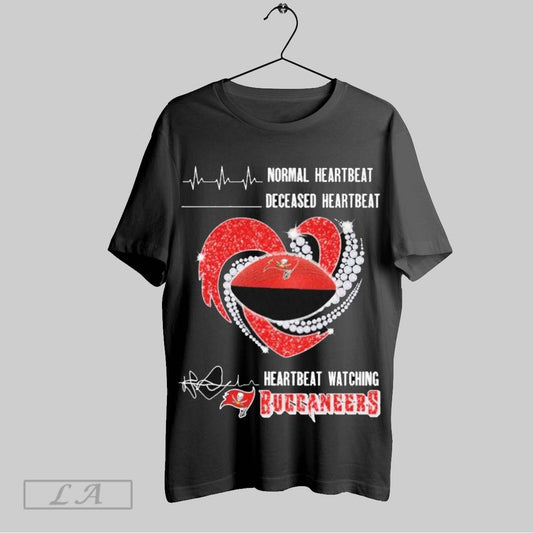 Top Normal Heartbeat Deceased Heartbeat Watching Tampa Bay Buccaneers Diamond Heart T Shirt Sweatshirt Hoodie Shirt