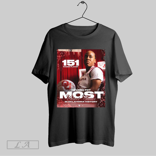 Top Oklahoma Sooners History Maker Nevaeh Tot 151 Games Played Most Career Games In Oklahoma History Poster T Shirt Sweatshirt Hoodie Shirt