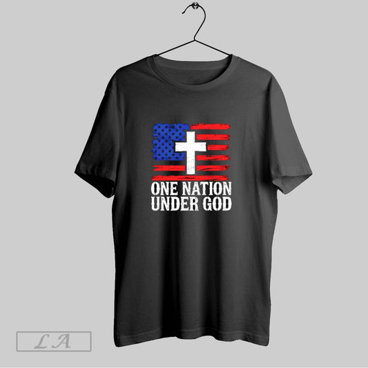 Top One Nation Under God American Flag T Shirt Sweatshirt Hoodie Shirt