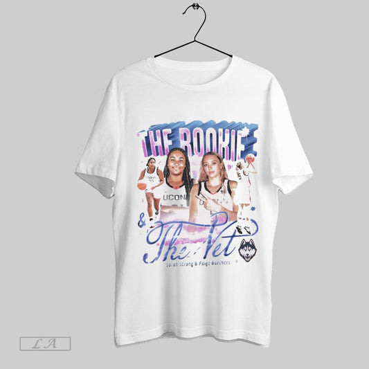Top Paige Bueckers And Sarah Strong The Rookie And The Vet Uconn Huskies Graphic T Shirt Sweatshirt Hoodie Shirt
