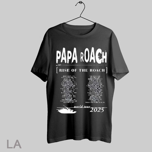 Top Papa Roach Rise Of The Roach North American World Tour 2025 T Shirt Sweatshirt Hoodie Shirt