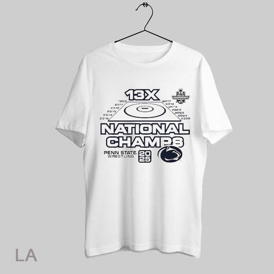 Top Penn State 2025 13x National Wrestling Champs Dynasty T Shirt Sweatshirt Hoodie Shirt