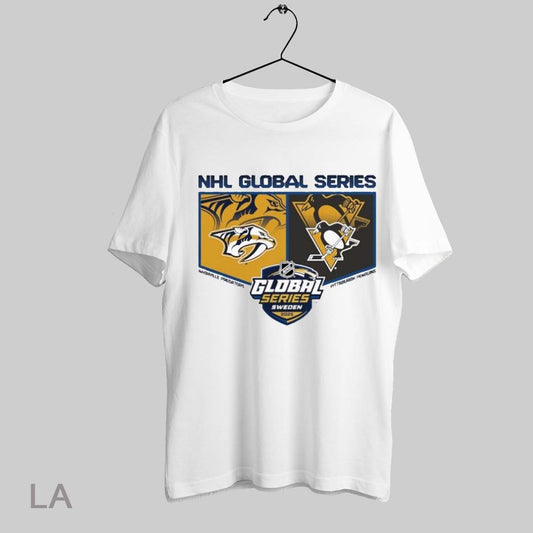 Top Pittsburgh Penguins Vs Nashville Predators Nhl Global Series Sweden 2025 T Shirt Sweatshirt Hoodie Shirt