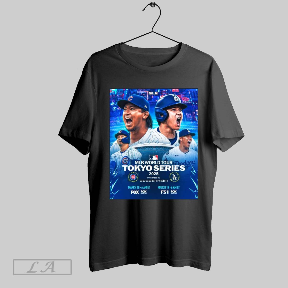 Top Poster 2025 Mlb World Tour Tokyo Series Los Angeles Dodgers Vs Chicago Cubs Kickoff The Regular Season T Shirt