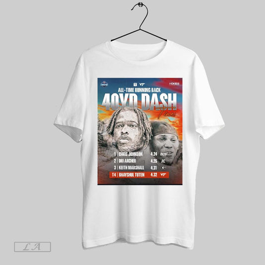 Top Poster All Time Running Back 40yd Dash Times Johnson Archer Marshall Bhayshul Tuten 2025 Nfl Combine T Shirt Sweatshirt Hoodie Shirt