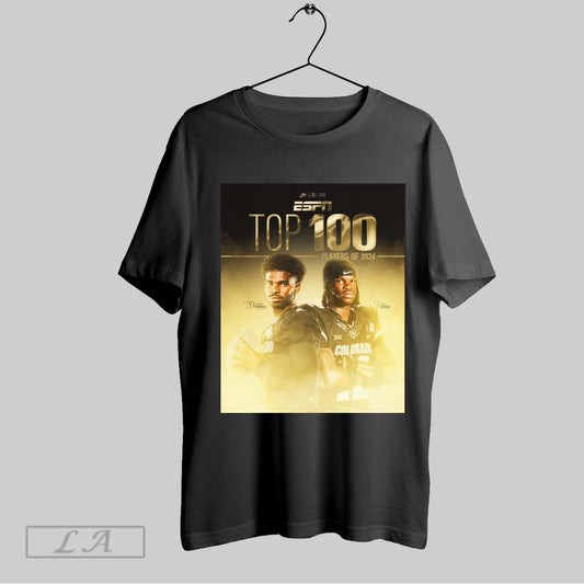 Top Poster Colorado Buffaloes Football Shedeur Sanders Travis Hunter Top 100 College Football Players Of 2024 Sweatshirt T Shirt