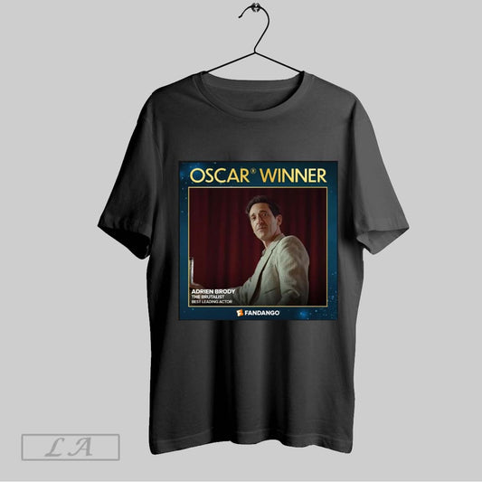 Top Poster Congratulations To Adrien Brody For Winning Best Leading Actor At The 2025 Oscar The Brutalist T Shirt Sweatshirt Hoodie Shirt