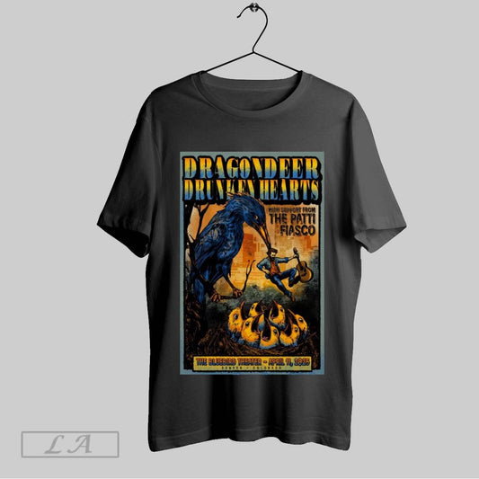 Top Poster Dragondeer And Drunken Hearts April 11 2025 Bluebird Theater Denver Co Sweatshirt T Shirt