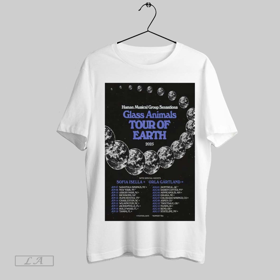 Top Poster Human Musical Group Sensations Glass Animals Tour Of Earth 2025 With Special Guests Sofia Isella Orla Gartland Sweatshirt Tee Shirt