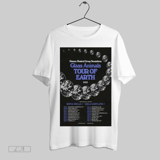 Top Poster Human Musical Group Sensations Glass Animals Tour Of Earth 2025 With Special Guests Sofia Isella Orla Gartland Sweatshirt Tee Shirt