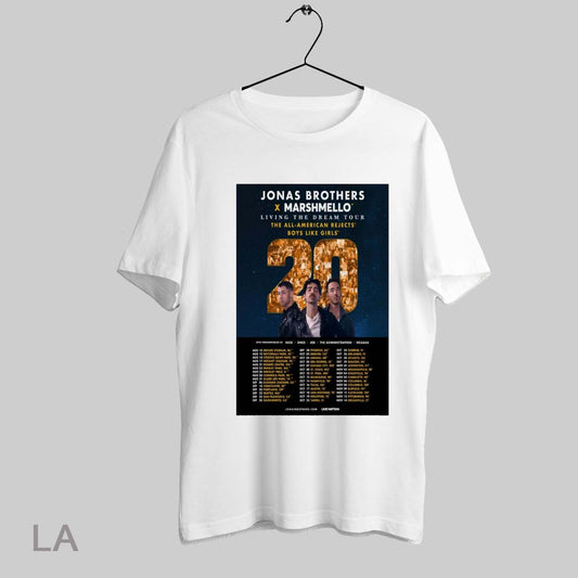 Top Poster Jonas Brothers X Marshmello Living The Dream Tour 2025 The All American Rejects Boys Like Girls T Shirt Sweatshirt Hoodie Shirt