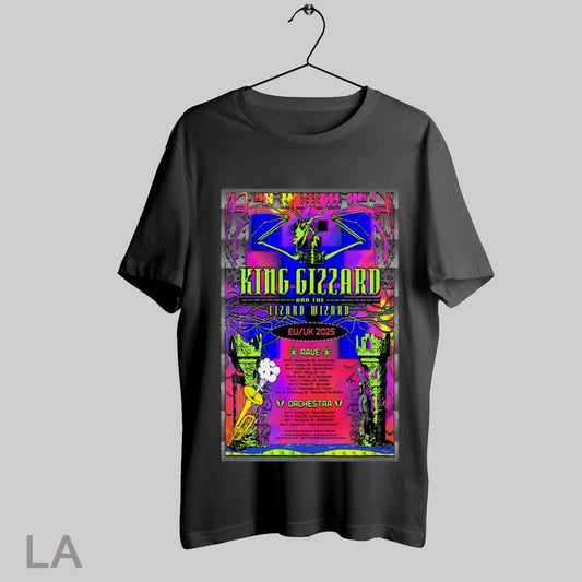 Top Poster King Gizzard And The Lizard Wizard Eu Uk Tour 2025 Rave Orchestra T Shirt Sweatshirt Hoodie Shirt
