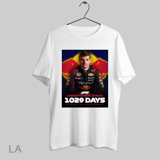 Top Poster Max Verstappen Longest Ever Formula 1 Steak 1029 Days Leading The Championship T Shirt Sweatshirt Tee Shirt