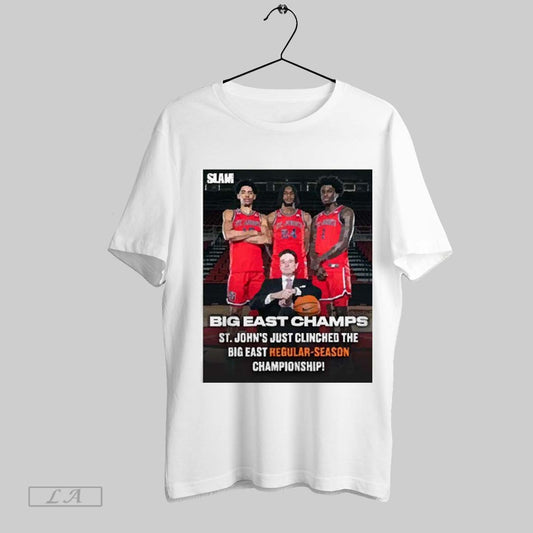 Top Poster Slam St Johns Just Clinched The Big East Regular Season Championship 2025 Ncaa March Madness T Shirt Sweatshirt Hoodie Shirt