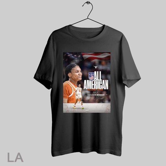 Top Poster Texas Womens Basketball Usbwa All American Second Team Madison Booker Signature T Shirt Sweatshirt Hoodie Shirt