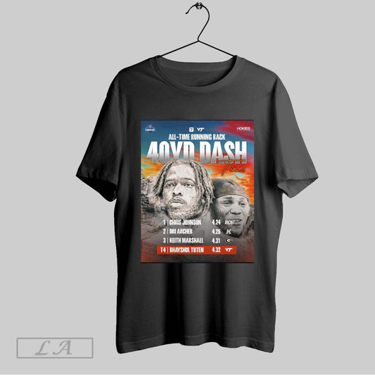Top Poster Virginia Tech Hokies All Time Running Back 40 Yd Dash Times T4 Bhayshul Tuten 4 T Shirt Sweatshirt Hoodie Shirt