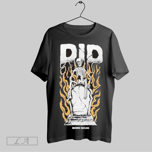 Top R I P Here Lies My Enemies Born Scum Skeleton T Shirt Sweatshirt Hoodie Shirt