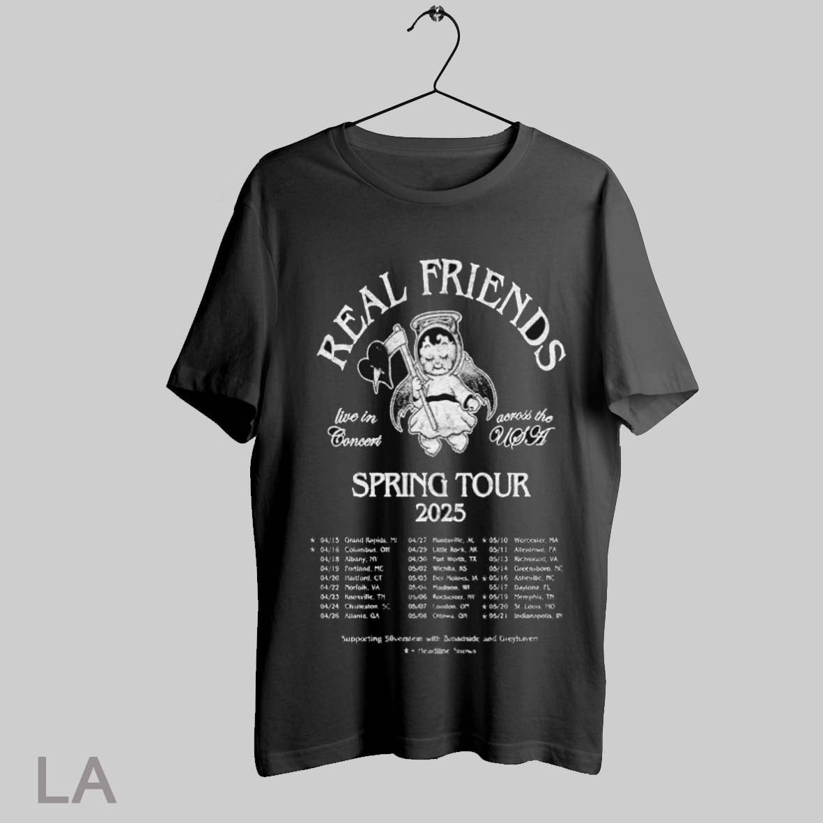 Top Real Friends Live In Concert Across The Usa Spring 2025 Tour T Shirt Sweatshirt Hoodie Shirt