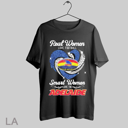 Top Real Women Love Baseball Smart Women Love The Adelaide Crows Heart Diamond T Shirt Sweatshirt Hoodie Shirt