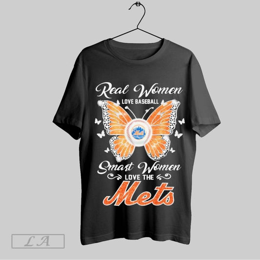 Top Real Women Love Baseball Smart Women Love The New York Mets Butterfly T Shirt Sweatshirt Hoodie Shirt