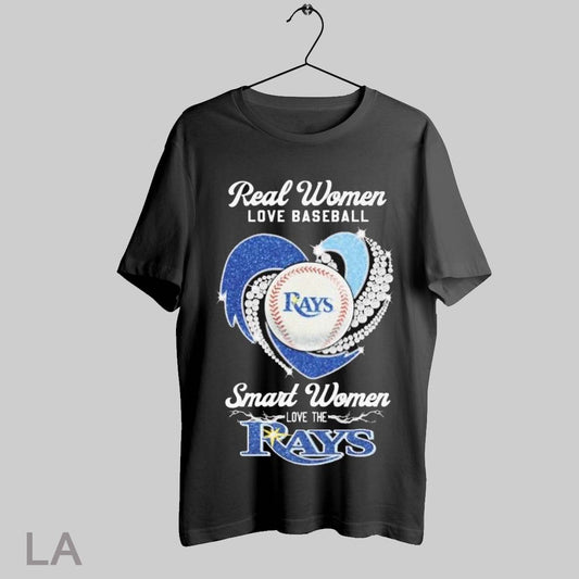 Top Real Women Love Baseball Smart Women Love The Tampa Bay Rays Heart Diamond T Shirt Sweatshirt Hoodie Shirt
