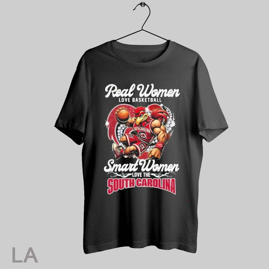 Top Real Women Love Basketball Smart Women Love The South Carolina Gamecocks 2025 T Shirt Sweatshirt Hoodie Shirt