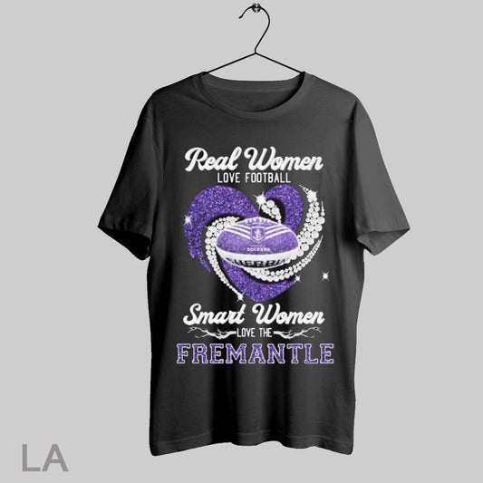Top Real Women Love Football Smart Women Love The Dockers Fremantle Diamond Heart T Shirt Sweatshirt Hoodie Shirt