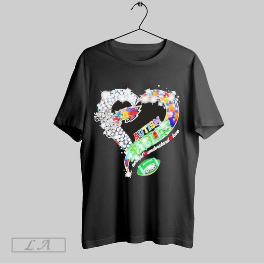 Top Rhinestone Heart Autism Philadelphia Eagles Accept Understand Love T Shirt Sweatshirt Hoodie Shirt