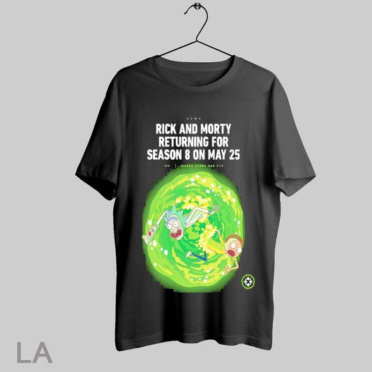 Top Rich And Morty Season 8 Return On May 25th 2025 T Shirt Sweatshirt Hoodie Shirt