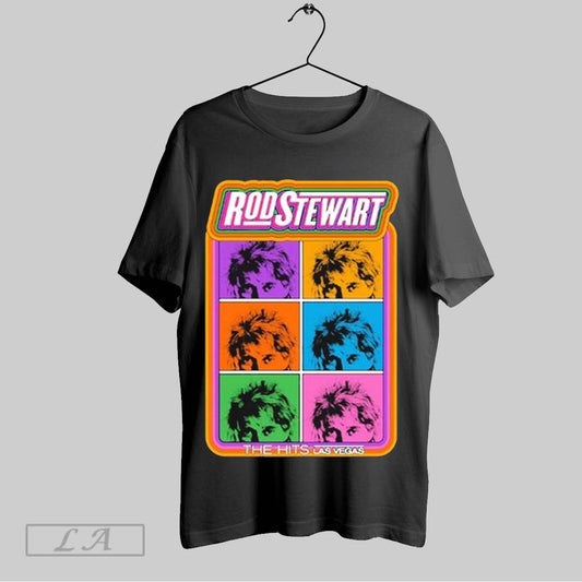 Top Rod Stewart The Hits Las Vegas Pop Art T Shirt Sweatshirt Hoodie Shirt