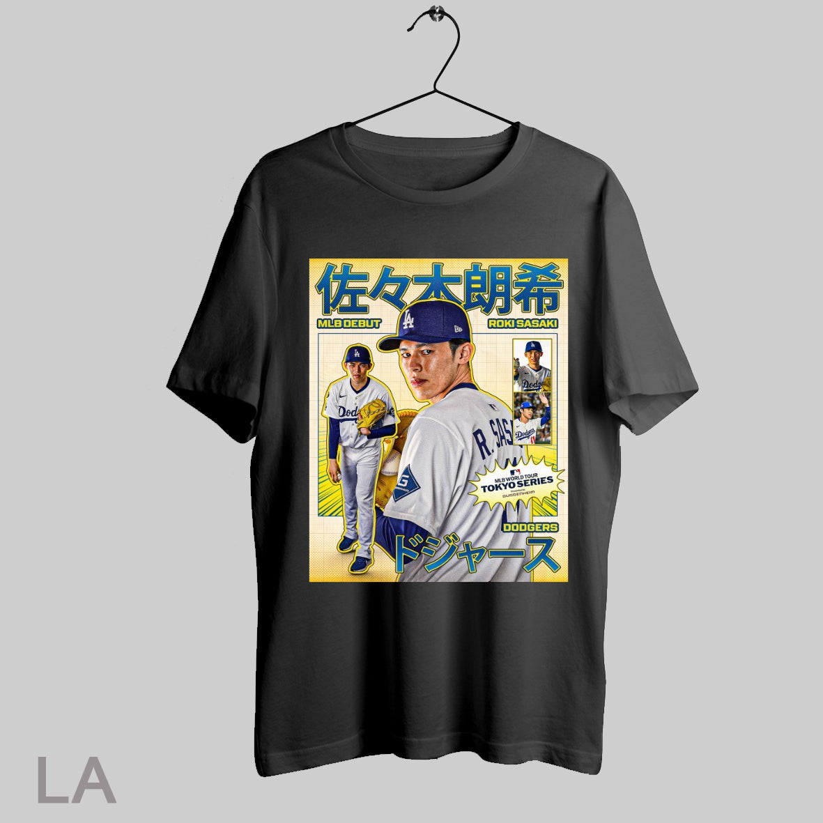 Top Roki Sasaki Los Angeles Dodgers 2025 Mlb Debut World Tour Tokyo Series Poster T Shirt Sweatshirt Hoodie Shirt