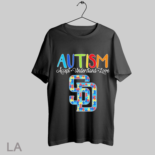 Top San Diego Baseball Autism Accept Understand Love T Shirt Sweatshirt Hoodie Shirt