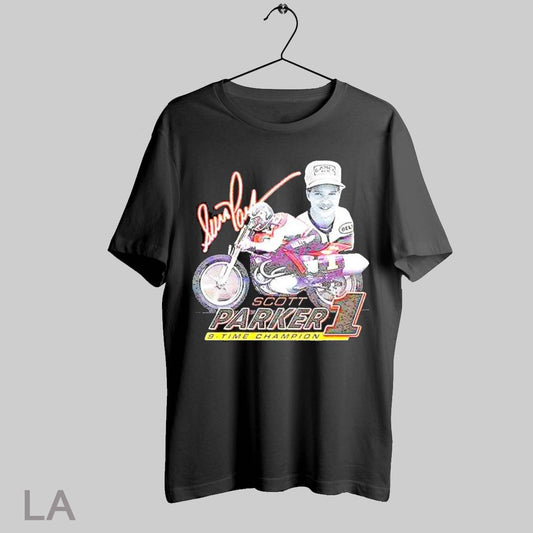 Top Scott Parker 9 Time Champion American Flat Track Racer T Shirt Sweatshirt Hoodie Shirt
