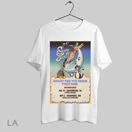 Top Sierra Ferrell 2025 Shoot For The Moon Tour Davenport Ia Jul 14 2025 T Shirt Sweatshirt Hoodie Shirt