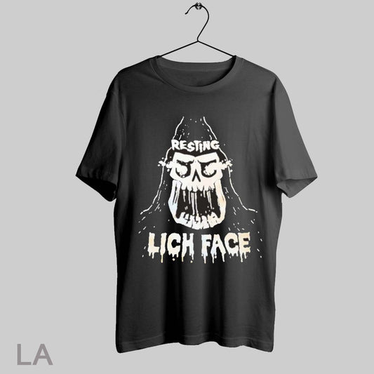 Top Skull Resting Lich Face T Shirt Sweatshirt Hoodie Shirt