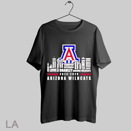 Top Skyline 2024 2025 Arizona Wildcats Players Name T Shirt Sweatshirt Hoodie Shirt