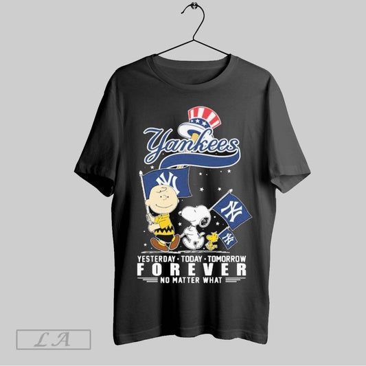 Top Snoopy And Charlie Brown Oodstock New York Yankees Forever No Matter What Yesterday Today Tomorrow T Shirt Sweatshirt Hoodie Shirt