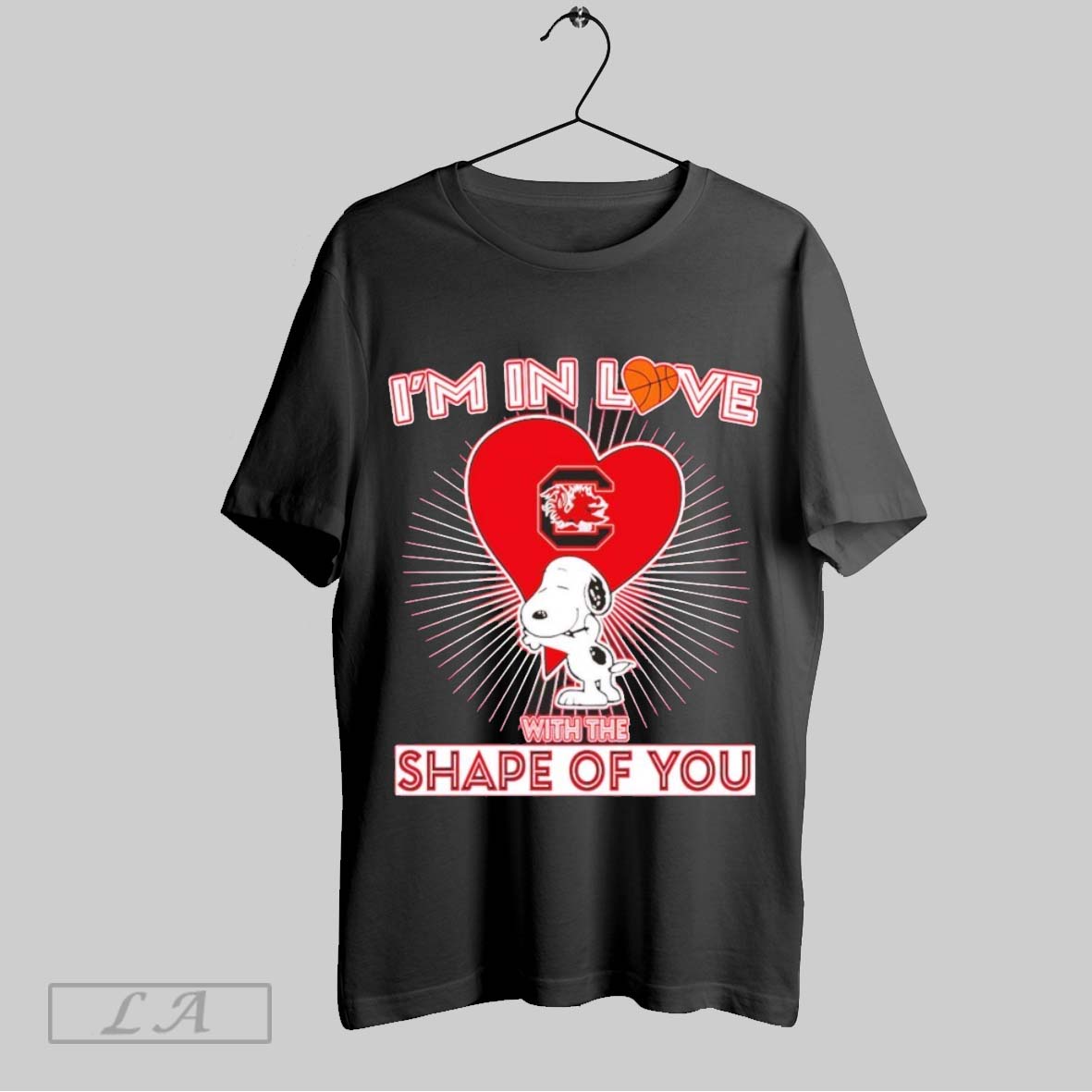 Top Snoopy Im In Love With The Shape Of You South Carolina Gamecocks Basketball T Shirt Sweatshirt Hoodie Shirt