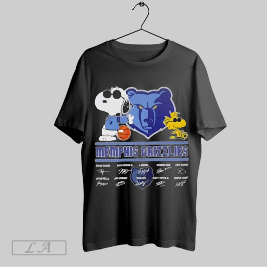 Top Snoopy And Woodstock Memphis Grizzlies Signatures 2025 T Shirt Sweatshirt Hoodie Shirt