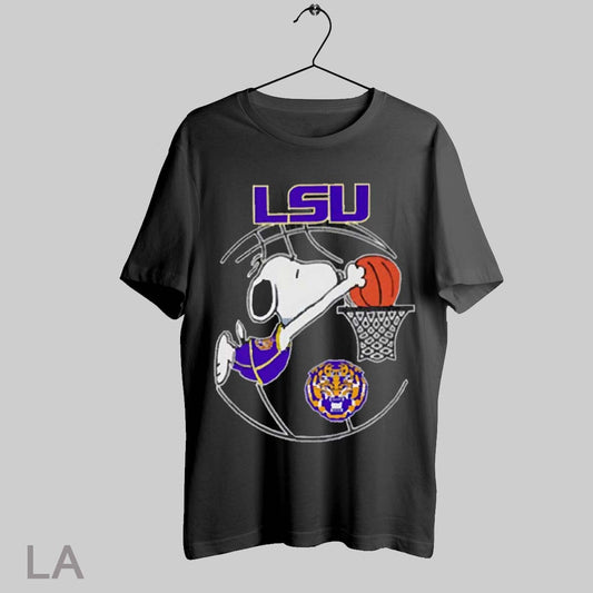 Top Snoopy Dunk Lsu Tigers Basketball 2025 T Shirt Sweatshirt Hoodie Shirt