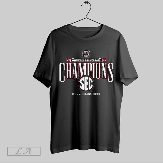 Top South Carolina Gamecocks 2025 Sec Womens Basketball Regular Season Champions Locker Room T Shirt Sweatshirt Hoodie Shirt