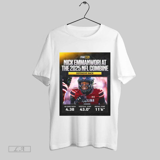 Top South Carolina Gamecocks Db Nick Emmanwori At The 2025 Nfl Combine Defensive Back 40 Yard Dash 4 38 Poster T Shirt Sweatshirt Hoodie Shirt