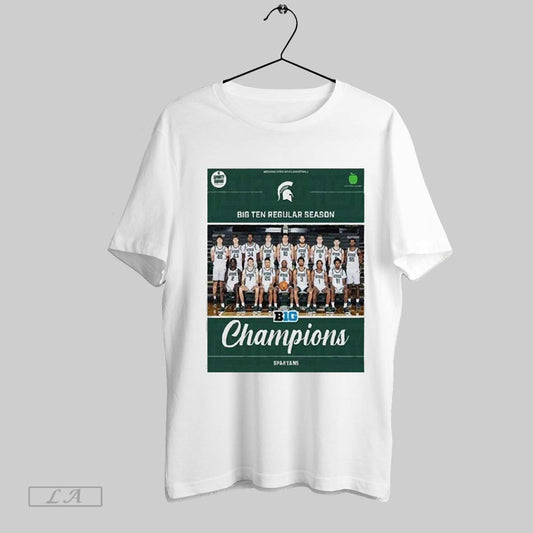 Top Sparty Squad Has Been Michigan State Men Basketball Champions Big Ten Regular Season Champs For The First Time Since 2020 T Shirt Sweatshirt Hoodie Shirt