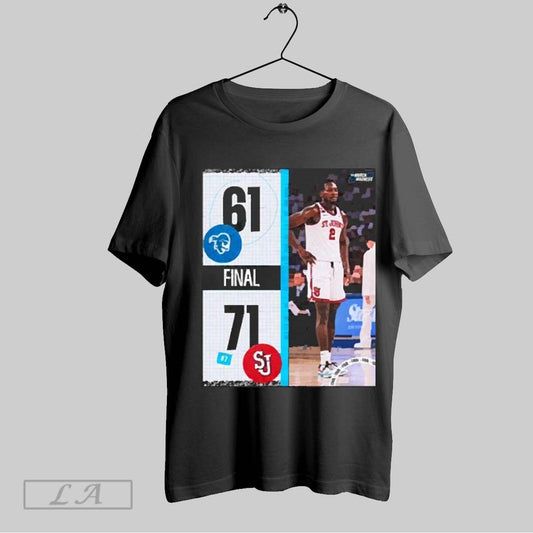 Top St Johns Basketball Win 71 61 Seton Hall Pirates Final Score Big East Regular Season 2025 Ncaa March Madness T Shirt Sweatshirt Hoodie Shirt
