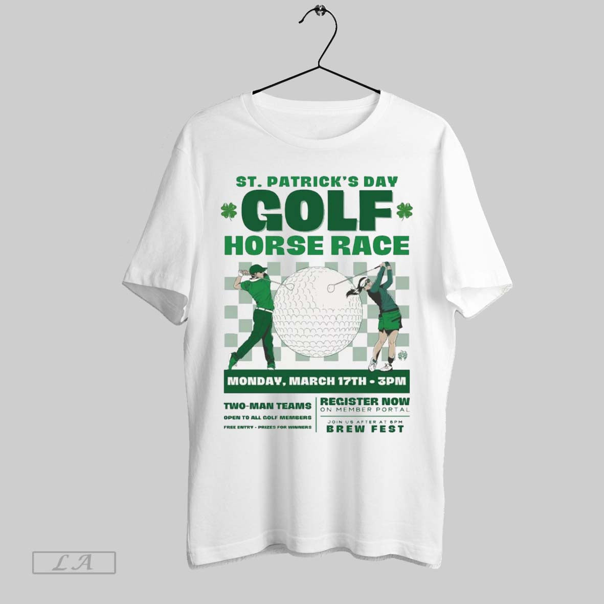 Top St Patricks Day Golf Horse Race Monday March 17th 2025 Open To All Golf Members Canebrake Club T Shirt Sweatshirt Hoodie Shirt
