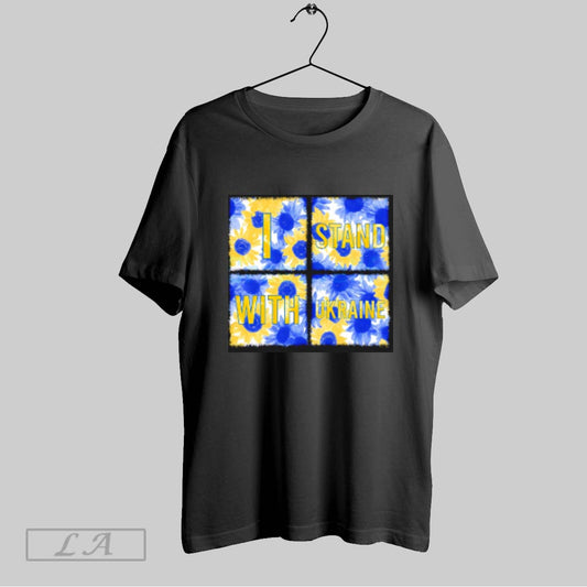Top Stand With Ukraine Blue Yellow Sunflower T Shirt Sweatshirt Hoodie Shirt