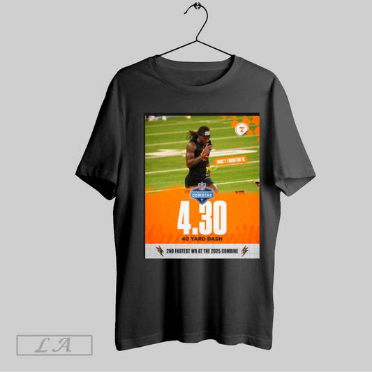 Top Tennessee Football Donte Thornton Jr 4 30 40 Yard Dash 2nd Fastest Wr At The 2025 Nfl Combine Poster T Shirt Sweatshirt Hoodie Shirt