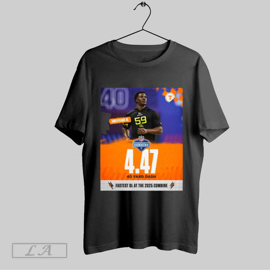 Top Tennessee Vols Football James Pearce Jr 4 47 40 Yard Dash Fastest Dl At The 2025 Nfl Combine Poster T Shirt Sweatshirt Hoodie Shirt