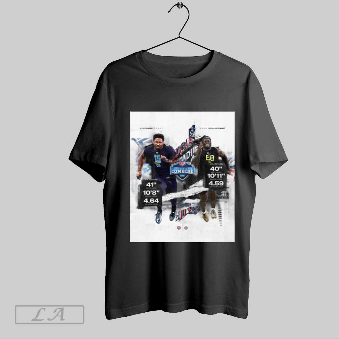 Top Texas Am Football Shemar Stewart Myles Garrett Nfl Scouting Combine 2025 Lucas Oil Stadium Poster T Shirt Sweatshirt Hoodie Shirt