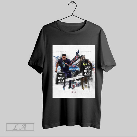 Top Texas Am Football Shemar Stewart Myles Garrett Nfl Scouting Combine 2025 Lucas Oil Stadium Poster T Shirt Sweatshirt Hoodie Shirt